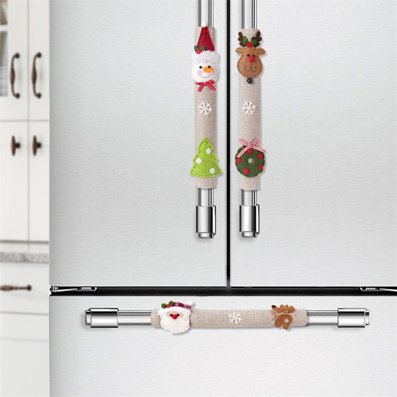 Festive Holiday Refrigerator Handle Covers for Seasonal Decor