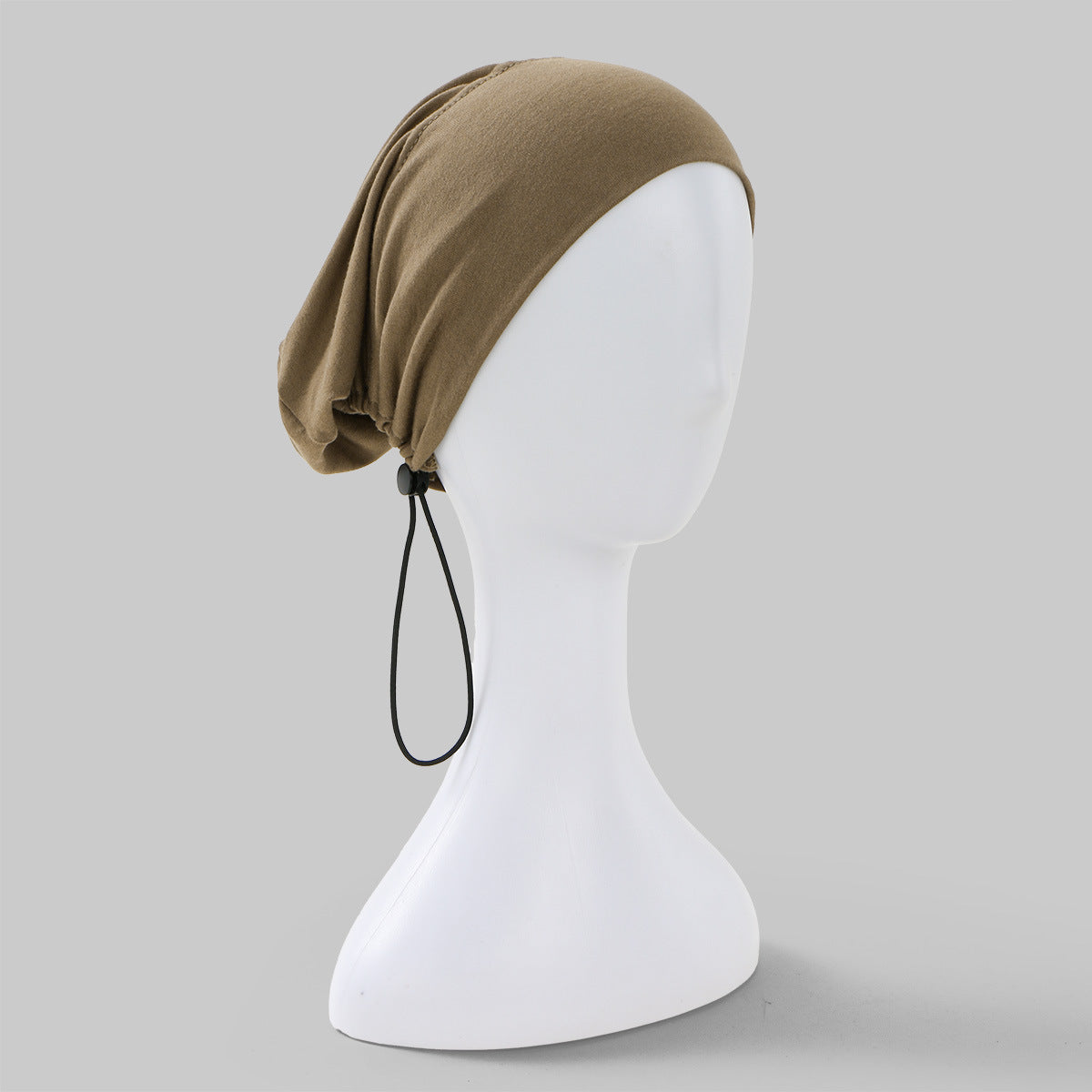 Womens Solid-Colored Fashionable All-Match Lace-Up Drawstring Closed-Head Hat