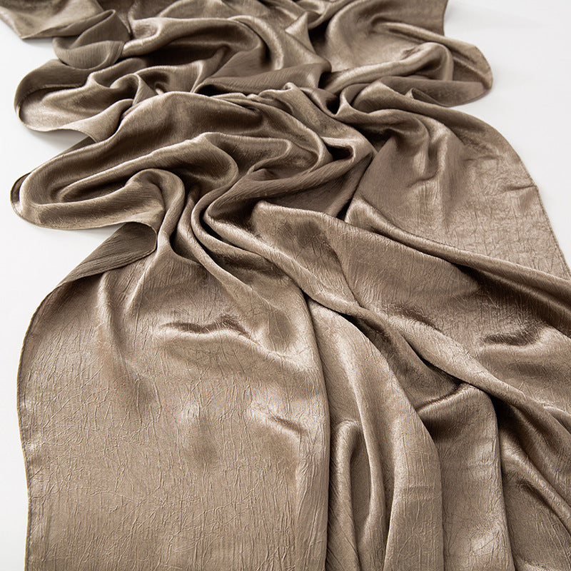 New Style Crinkled Satin Scarf With A Silky Smooth Feel