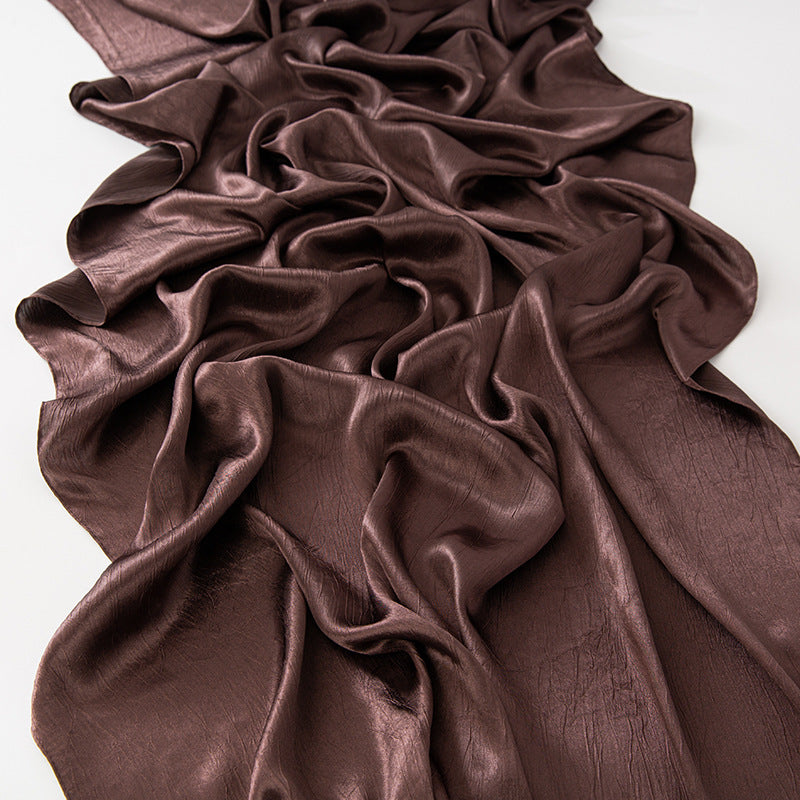 New Style Crinkled Satin Scarf With A Silky Smooth Feel