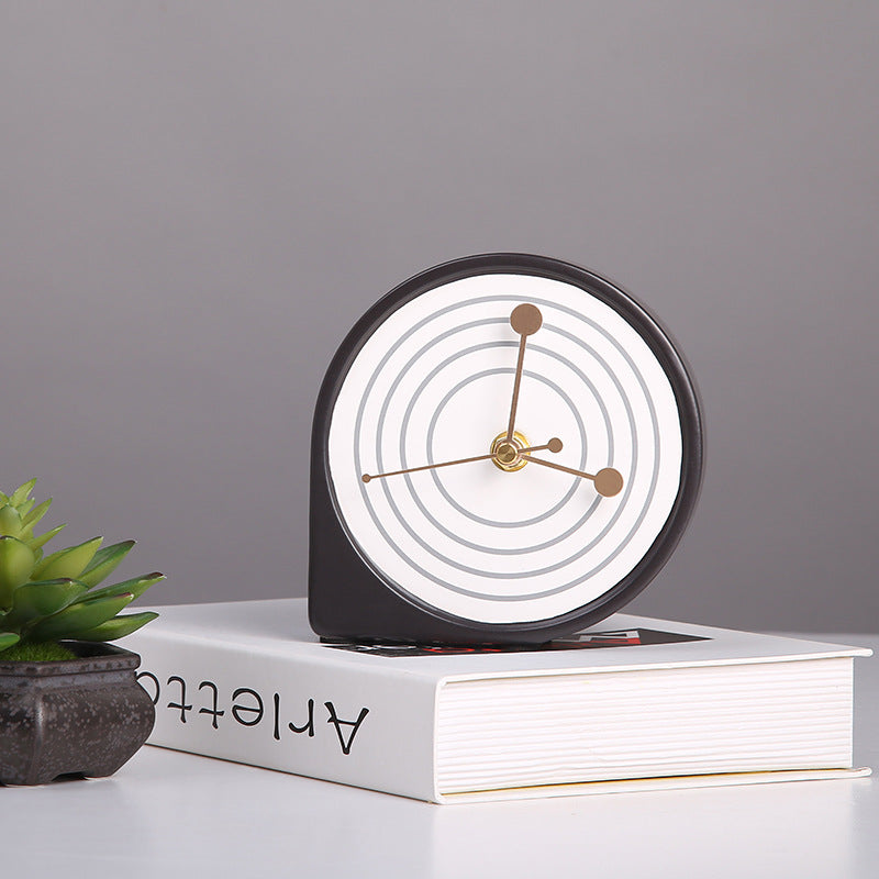 Nordic Light Luxury Ceramic Clock Pendant Home Furnishing Model House Soft Decoration Supplies