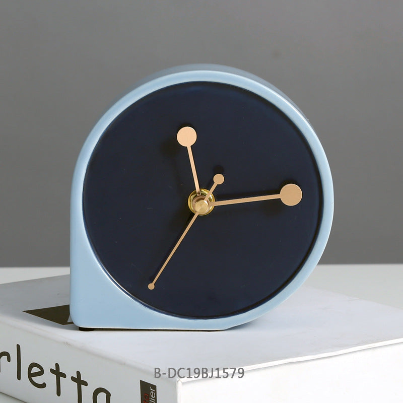 Nordic Light Luxury Ceramic Clock Pendant Home Furnishing Model House Soft Decoration Supplies