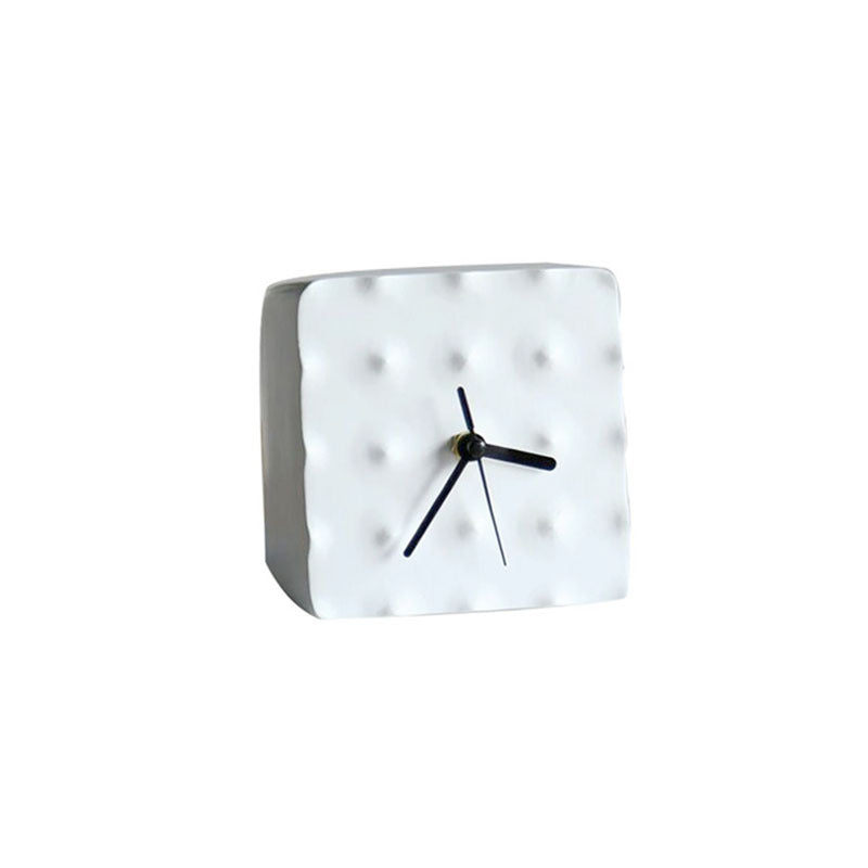 Nordic Minimalist Hill Clock Square Resin Home Decor Ornament Craft