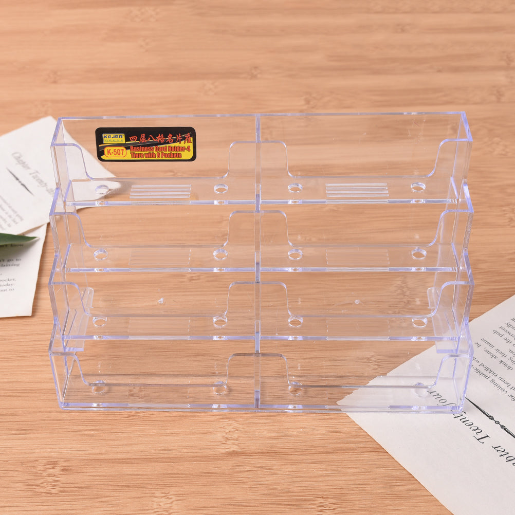 Business Card Holder 8 Pockets Stand Clear Counter Display Stand Office, Home Supplies