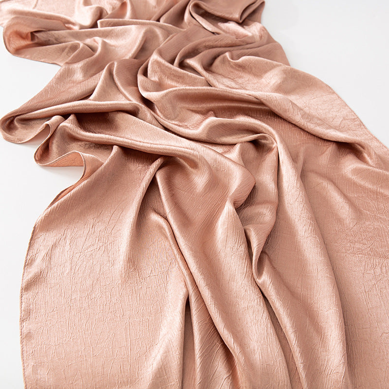 New Style Crinkled Satin Scarf With A Silky Smooth Feel