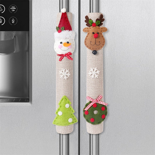 Festive Holiday Refrigerator Handle Covers for Seasonal Decor