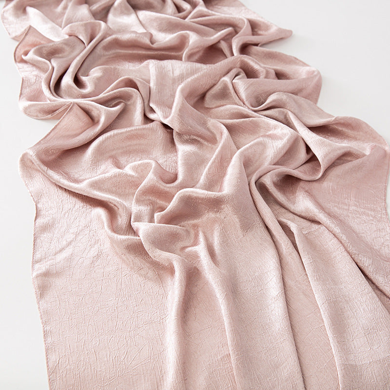 New Style Crinkled Satin Scarf With A Silky Smooth Feel