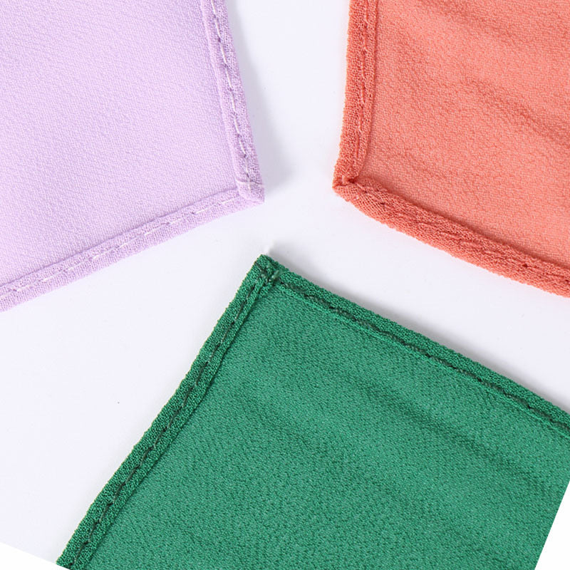 Solid-color Pearl Chiffon Long Scarf For Women