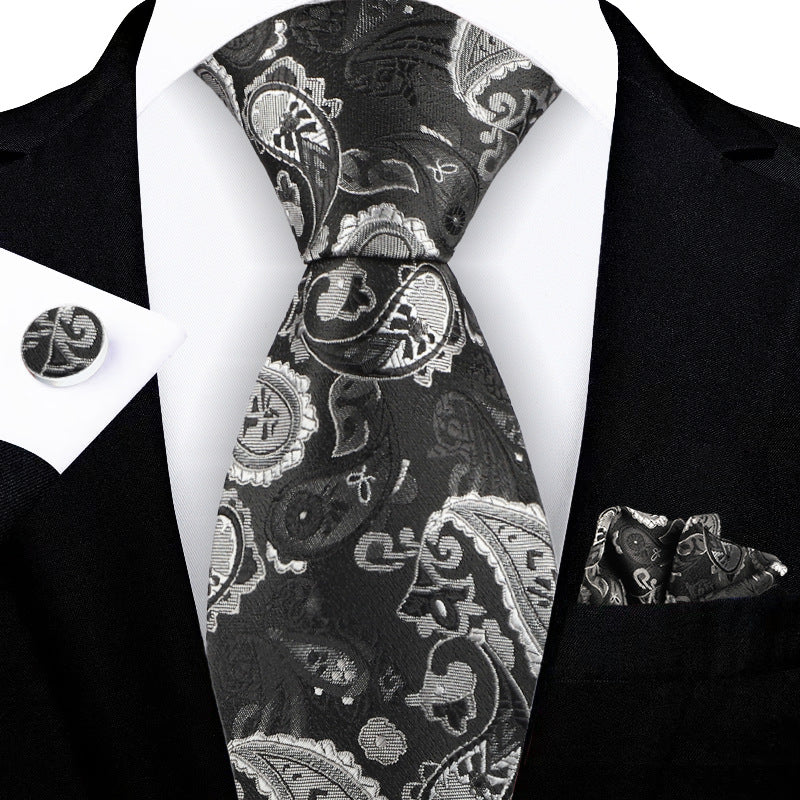 Jacquard-embroidered Cashew Flower Tie