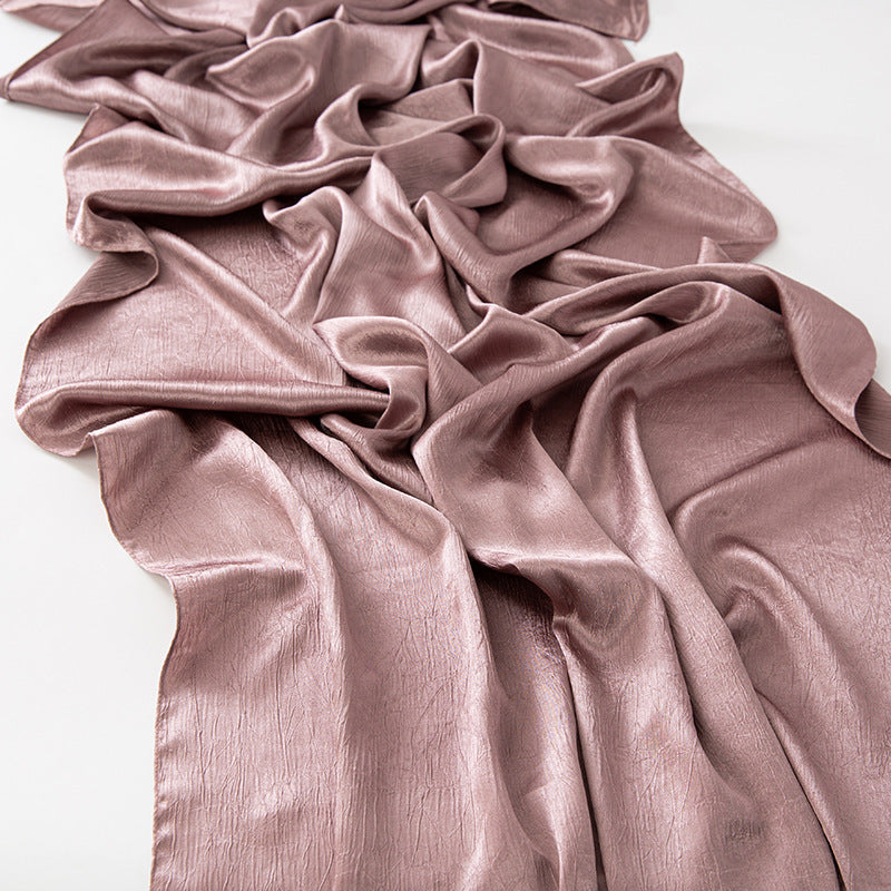 New Style Crinkled Satin Scarf With A Silky Smooth Feel