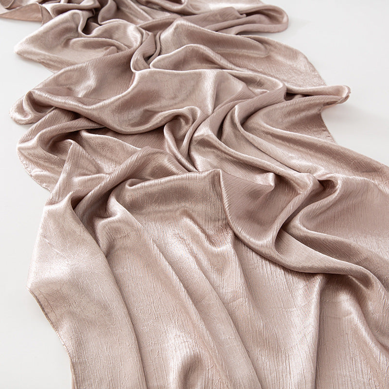 New Style Crinkled Satin Scarf With A Silky Smooth Feel