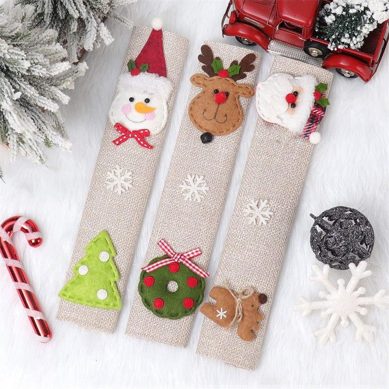 Festive Holiday Refrigerator Handle Covers for Seasonal Decor
