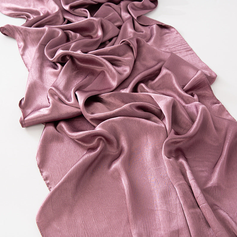 New Style Crinkled Satin Scarf With A Silky Smooth Feel