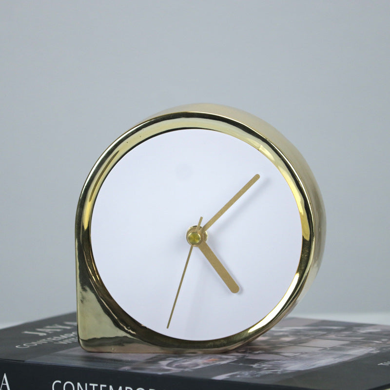 Nordic Light Luxury Ceramic Clock Pendant Home Furnishing Model House Soft Decoration Supplies