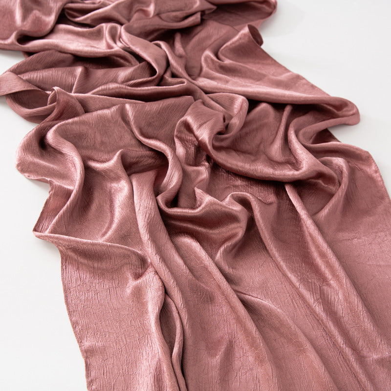 New Style Crinkled Satin Scarf With A Silky Smooth Feel