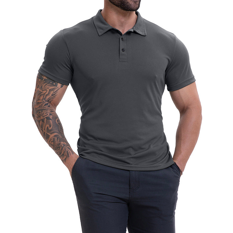 Men's Lapel Collar Casual All-Match Breathable Short-Sleeve