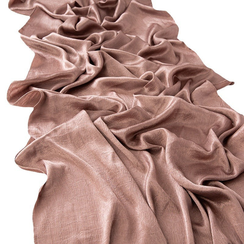 New Style Crinkled Satin Scarf With A Silky Smooth Feel