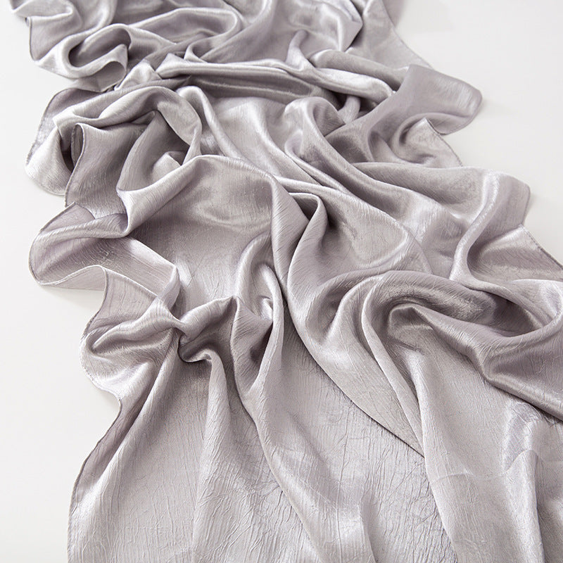 New Style Crinkled Satin Scarf With A Silky Smooth Feel