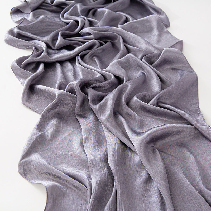 New Style Crinkled Satin Scarf With A Silky Smooth Feel