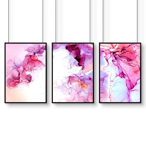Art prints abstract set of 3 wall art for home office decor