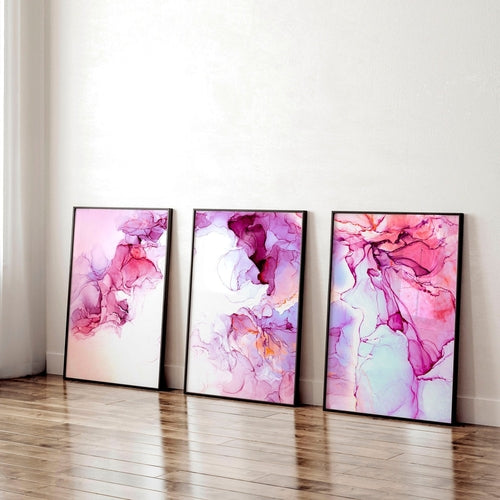Art prints abstract set of 3 wall art for home office decor