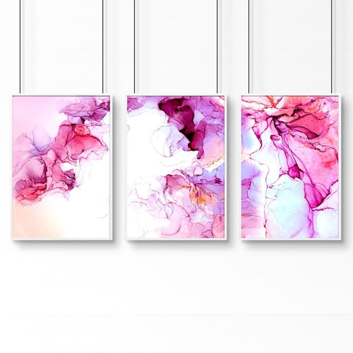 Art prints abstract set of 3 wall art for home office decor