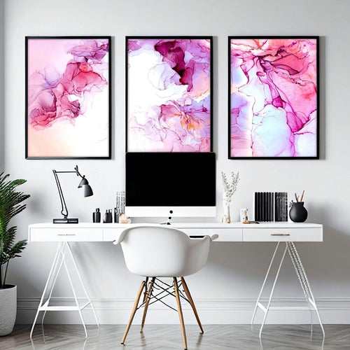 Art prints abstract set of 3 wall art for home office decor